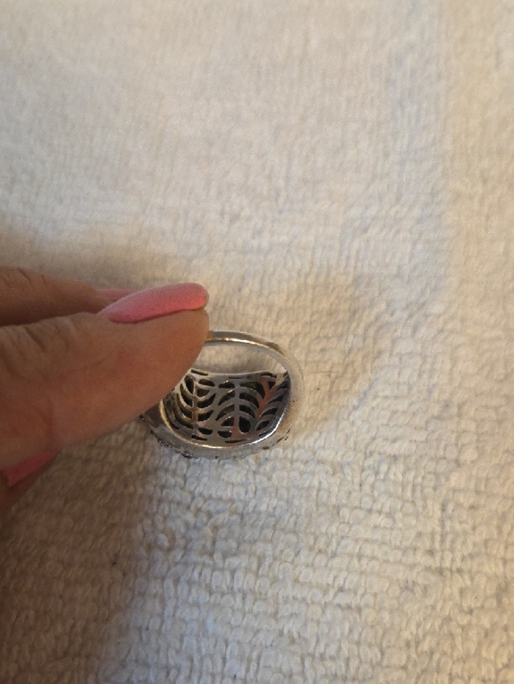 Vintage Sterling Silver 925 Black Onyx Pave Dome Statement Ring Size 7 - Picture 4 of 4